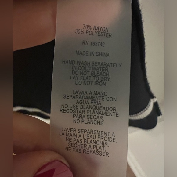 Black Knit Long Cardigan with White Trim size L - Picture 4 of 9